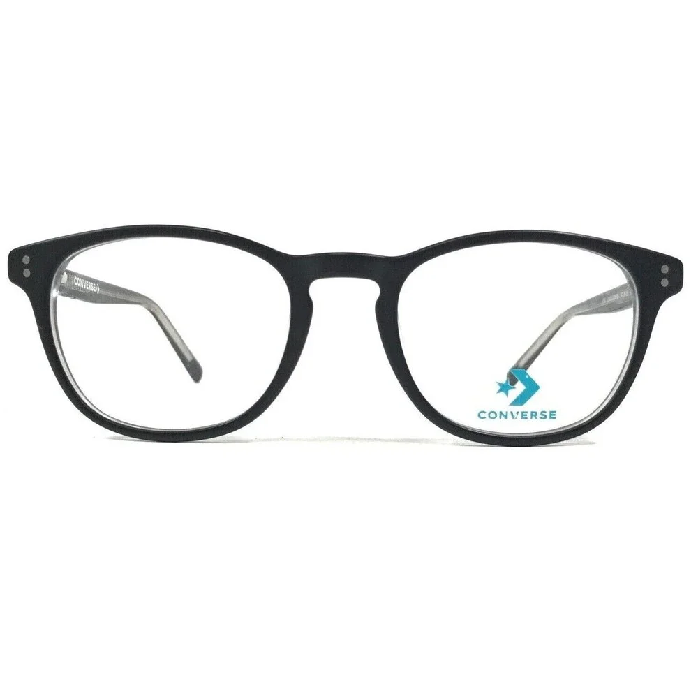 Converse Kids Eyeglasses Frames K305 BLACK/CRYSTAL Clear Black Round 47-19-135